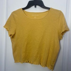 american eagle waffle crewneck baby tee crop top